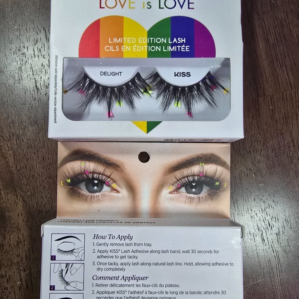 4 Pack - KISS 'Love is Love' Limited Edition Pride False Eyelashes ‘Delight’ - Picture 2 of 5